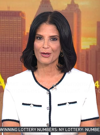 Darlene’s white contrast trim dress on Today Darlene’s white contrast trim dress on Today