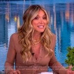 Debbie Matenopoulos’s beige ruched dress on The View Debbie Matenopoulos’s beige ruched dress on The View