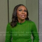 Deborah’s green knit sweater on Good Morning America Deborah’s green knit sweater on Good Morning America