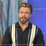 Derek Hough's blue striped shirt on Extra