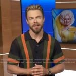 Derek Hough’s striped polo shirt on Extra