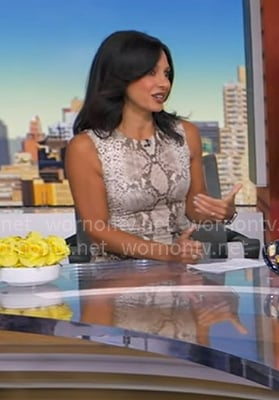 Dr. Tara Narula’s snake skin print dress on Good Morning America Dr. Tara Narula’s snake skin print dress on Good Morning America