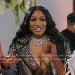 Drew’s black rhinestone blazer on The Real Housewives Ultimate Girls Trip Drew’s black rhinestone blazer on The Real Housewives Ultimate Girls Trip