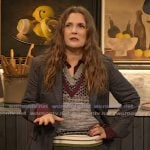 Drew’s plaid knit vest and blazer on The Drew Barrymore Show Drew’s plaid knit vest and blazer on The Drew Barrymore Show