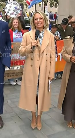 Dylan’s beige shawl collar coat on Today
