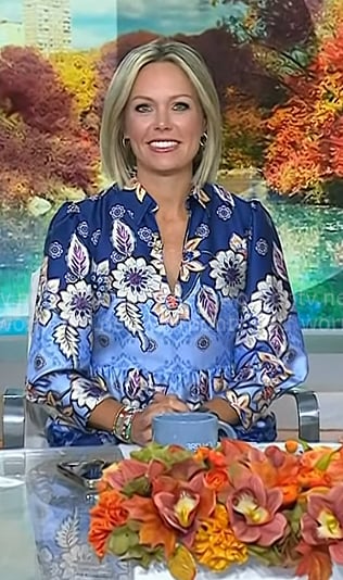 Dylan's blue floral print long sleeve mini dress on Today Dylan's blue floral print long sleeve mini dress on Today