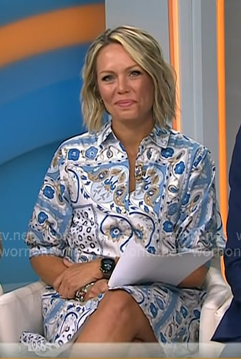 Dylan’s blue printed shirtdress on Today