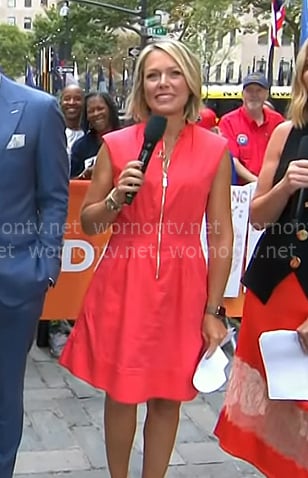 Dylan's pink coral zip front mini dress on Today