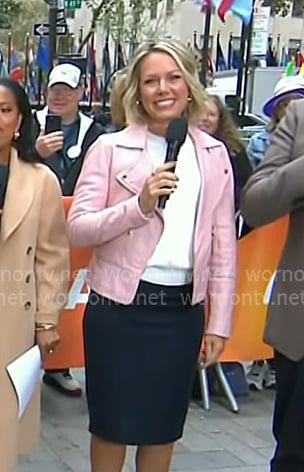Dylan’s pink moto jacket on Today