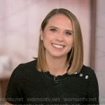 Elizabeth’s black button shoulder dress on Good Morning America