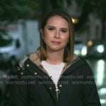 Elizabeth’s black quilted jacket on Good Morning America Elizabeth’s black quilted jacket on Good Morning America