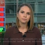 Elizabeth's brown ribbed polo on Good Morning America