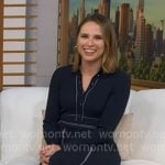 Elizabeth's navy contrast trim dress on Good Morning America Elizabeth's navy contrast trim dress on Good Morning America