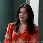Elizabeth’s red floral top on General Hospital