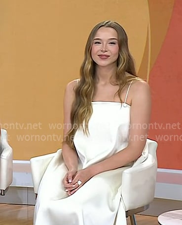 Ella Beatty’s white spaghetti strap dress on Today