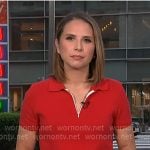 Elzabeth's red quarter zip polo on Good Morning America Elzabeth's red quarter zip polo on Good Morning America