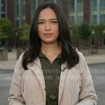 Emilie Ikeda's beige jacket on NBC News Daily