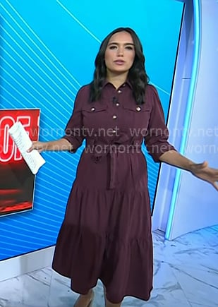 Emilie’s burgundy shirtdress on Today Emilie’s burgundy shirtdress on Today