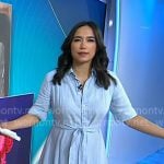 Emilie’s light blue belted shirtdress on Today Emilie’s light blue belted shirtdress on Today