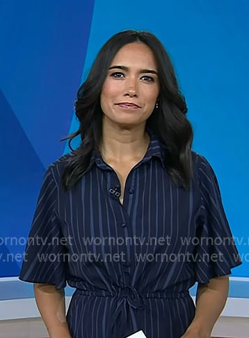 Emilie’s navy striped shirtdress on Today Emilie’s navy striped shirtdress on Today