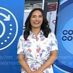 Emilie’s white floral knotted shirtdress on Today Emilie’s white floral knotted shirtdress on Today