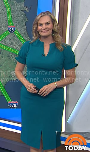 Emily West's teal v-neck dress on Today
