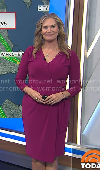 Emily’s berry pink wrap dress on Today Emily’s berry pink wrap dress on Today