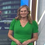 Emily’s green v-neck sheath dress on Today Emily’s green v-neck sheath dress on Today