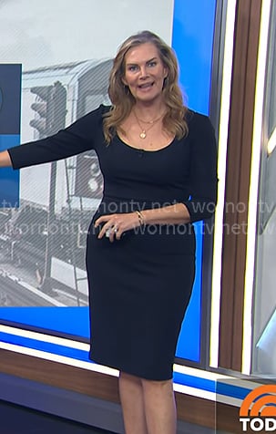 Emily's navy scoop neck dress on Today