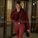 Emira’s burgundy ski suit on Next Gen NYC Emira’s burgundy ski suit on Next Gen NYC