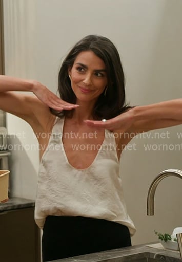 Erika's white wrinkled tank top on The Real Housewives of New York City