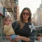 Erin’s grey floral applique cardigan on The Real Housewives of New York City Erin’s grey floral applique cardigan on The Real Housewives of New York City