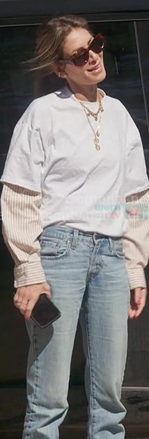 Erin's stripe sleeve layered tee on The Real Housewives of New York City