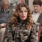 Esmerelda’s black floral blouse on The Paper Esmerelda’s black floral blouse on The Paper