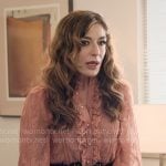 Esmerelda’s pink lace blouse on The Paper