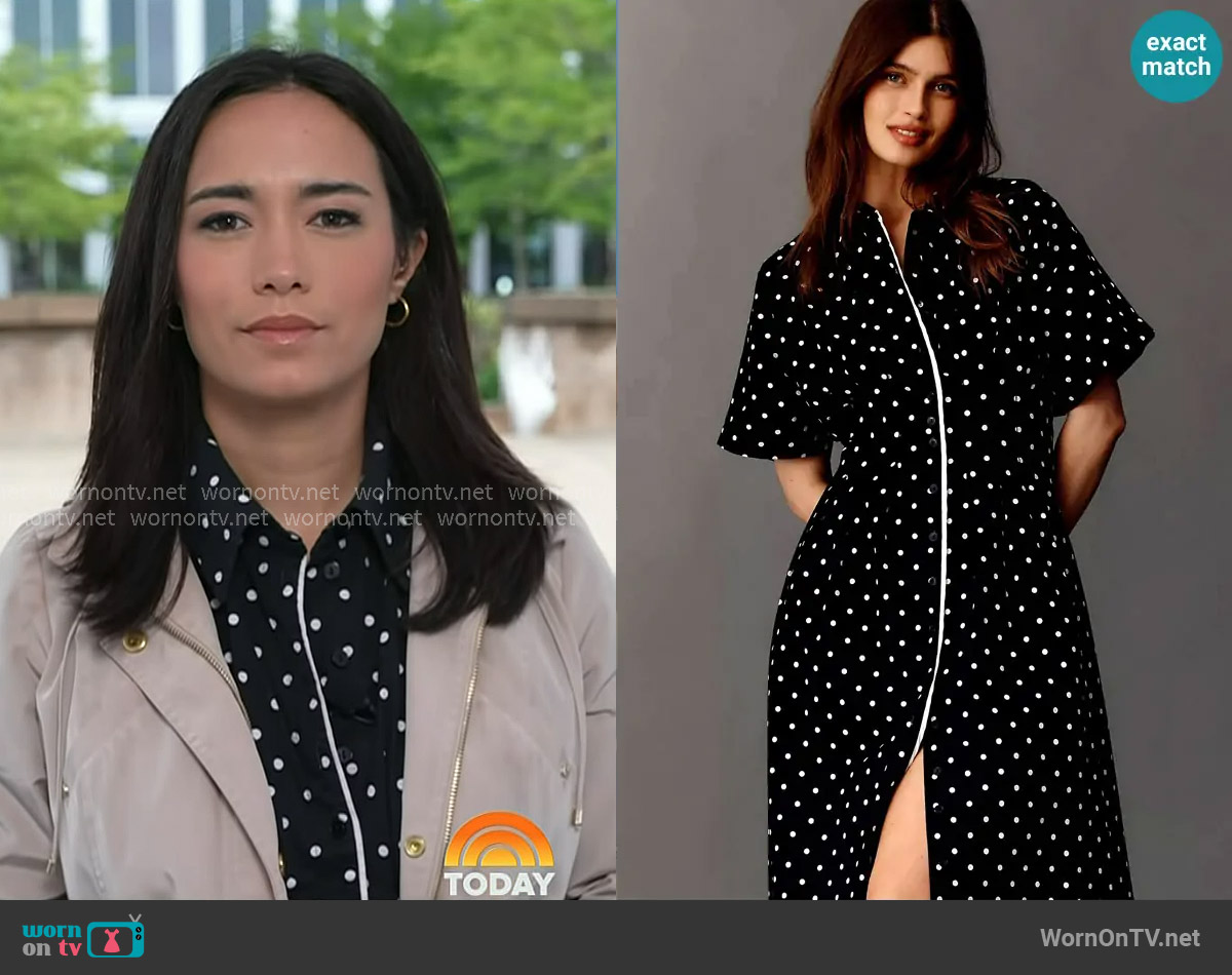Exquise Tobie Shirtdress in Polka Dot worn by Emilie Ikeda on Today