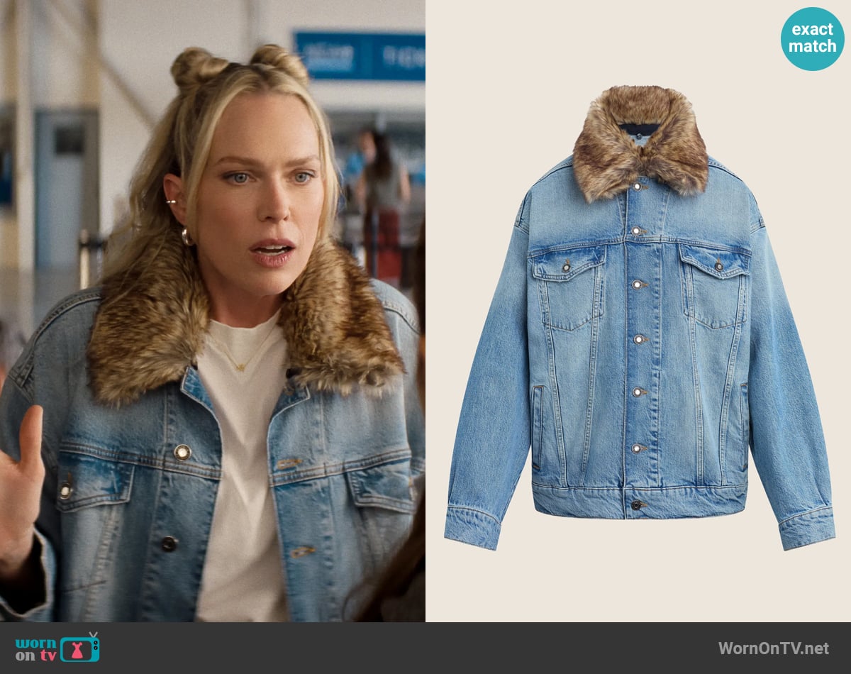 Favorite Daughter The Oversized Bowery Jacket in Geneva worn by Nicole (Erin Foster) on Nobody Wants This