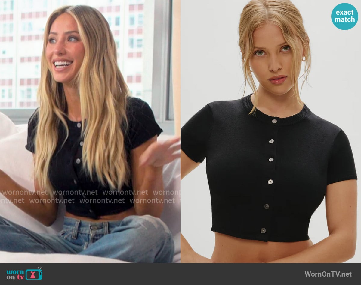 Frankies Bikinis x Khy Oakley Cloud Knit Cardigan worn by Alix Earle on Earle Meets World