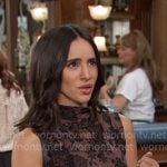 Gabi’s grey floral mock neck top on Days of our Lives Gabi’s grey floral mock neck top on Days of our Lives