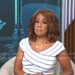 Gayle King’s blue and white striped top on CBS This Morning Gayle King’s blue and white striped top on CBS This Morning