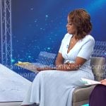 Gayle King’s light blue knit midi dress on CBS Mornings Gayle King’s light blue knit midi dress on CBS Mornings