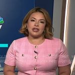 Gilma's pink plaid short sleeve jacket on NBC News Daily
