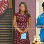 Ginger’s burgundy floral print dress on Good Morning America Ginger’s burgundy floral print dress on Good Morning America