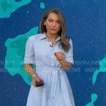 Ginger’s light blue belted shirtdress on Good Morning America Ginger’s light blue belted shirtdress on Good Morning America