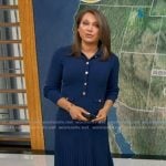 Ginger's navy pleated dress on Good Morning America Ginger's navy pleated dress on Good Morning America