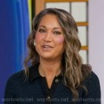 Ginger’s navy short sleeve cardigan on Good Morning America Ginger’s navy short sleeve cardigan on Good Morning America