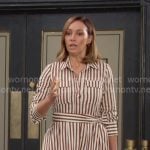 Gwen’s brown striped shirtdress on Days of our Lives Gwen’s brown striped shirtdress on Days of our Lives