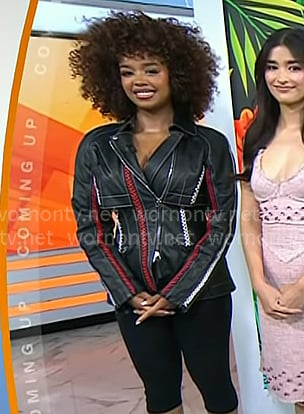 H.E.R.'s black leather jacket on Today