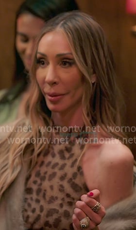 Hailey’s beige animal print ruched dress on The Real Housewives of New York City Hailey’s beige animal print ruched dress on The Real Housewives of New York City