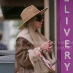 Hailey’s brown shearling leather jacket on The Real Housewives of New York City Hailey’s brown shearling leather jacket on The Real Housewives of New York City